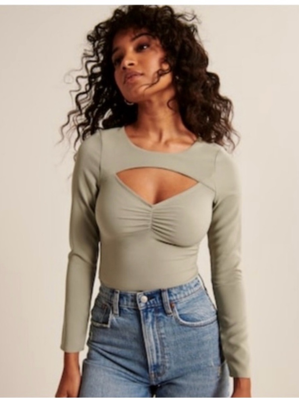 Abercrombie Light Green Long Sleeve Top